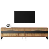 TV ormarić 180/40/50 cm prirodna boja od iverice s 4 vrata i simetričnim dizajnom - prirodne boje, drvni materijal (180/50/40cm) - OKWISH