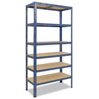 SCHWERLASTREGAL HOME 230x70x60 cm in blau mit 6 Böden und 145 kg Traglast pro Boden - Blau, Metall (70/230/60cm) - shelfplaza