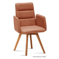ARMLEHNSTUHL (4er-Set) Dobka 52x92x60 Eiche geölt/Cognac - Cognac/Eichefarben, Kunststoff (60/92/52cm) - 58aufmkessel