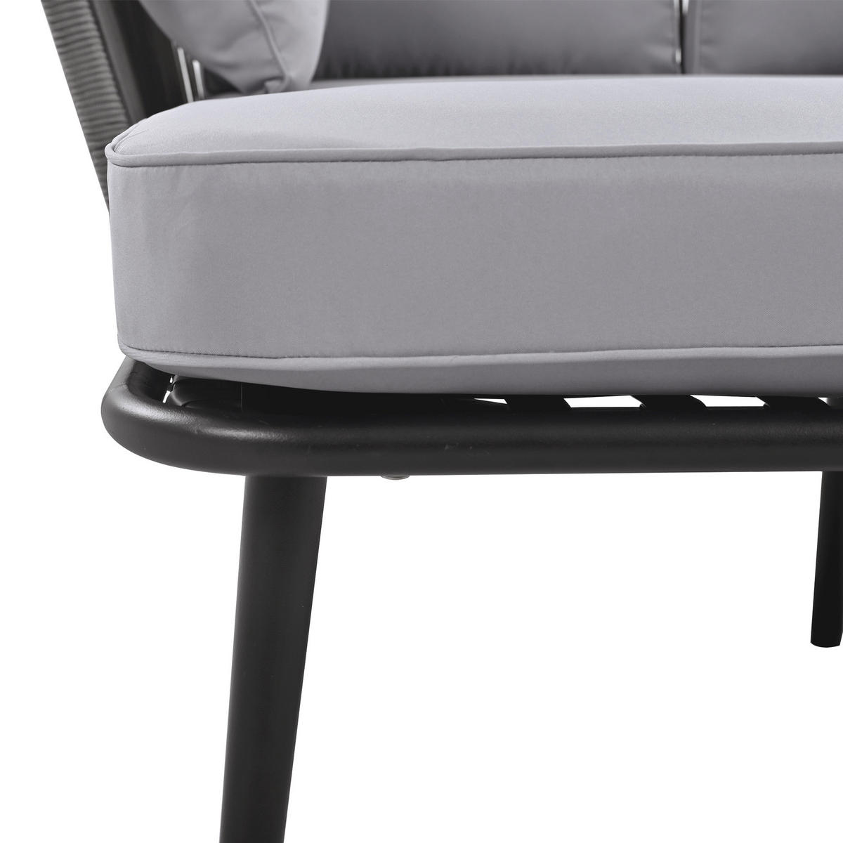 SONNENLIEGE mit 2 Kissen und 2 Polster Gartenlounge abnehmbar und waschbar Grau - Grau, Textil/Metall (120/130cm) - STILVORA