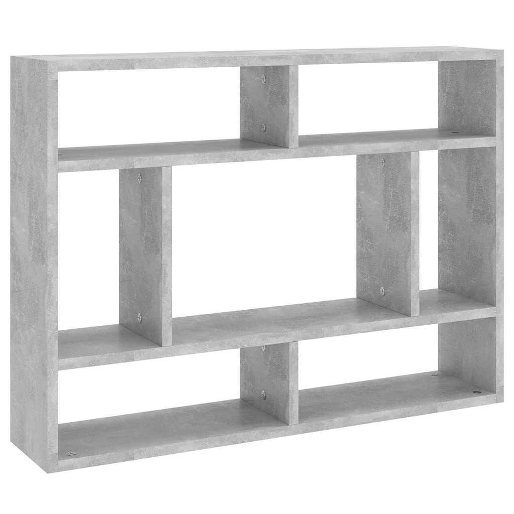 WANDREGAL mit 7 Offenen Fächern 75/16/55 cm aus Holzwerkstoff Betongrau - Hellgrau, Holz (75/55/16cm) - vidaXL