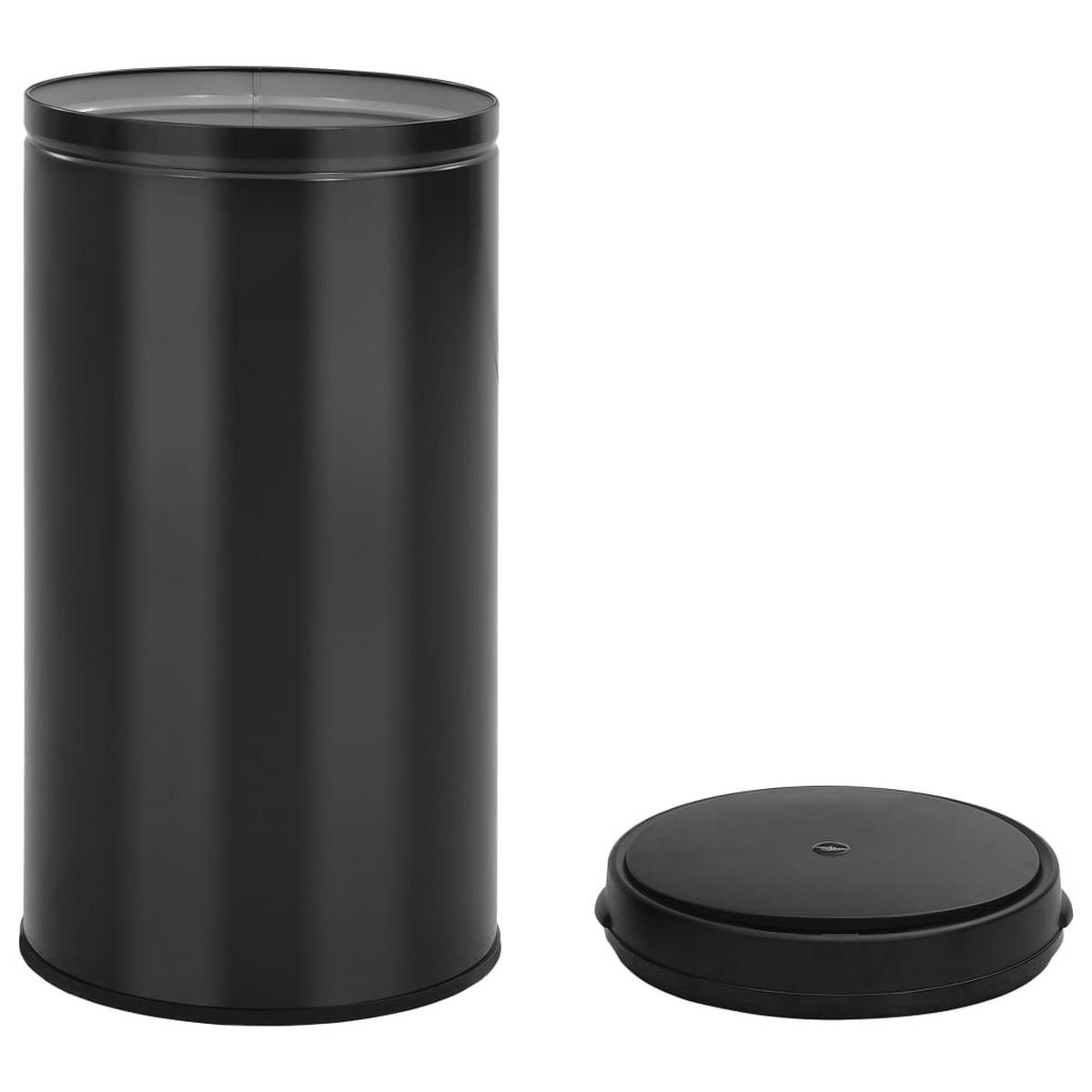 MÜLLEIMER mit Sensor 60L Schwarz Abfalleimer Automatik - Schwarz, Metall (36/66/36cm) - DELUKE