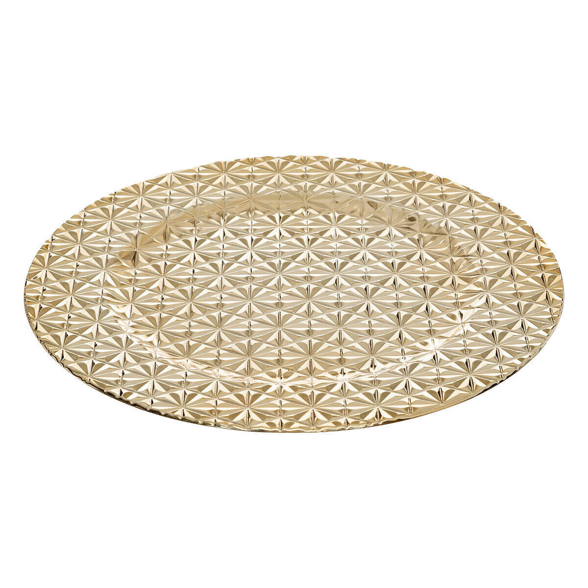 UNTERTELLER Geometrisches Muster Gold Ø 33 cm - Goldfarben, Kunststoff (33cm) - Atmosphera Createur d´interieur