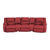 RELAXSOFA - 3 Personen - Leder - Rot - - Rot, Leder (308/97/99cm) - Vente-Unique