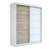 SCHWEBETÜRENSCHRANK 180 CM TREND Farbe: Weiß , sonoma , weiß - Weiß/Braun, Holzwerkstoff (180/215/59.5cm) - A&J MöbelLand