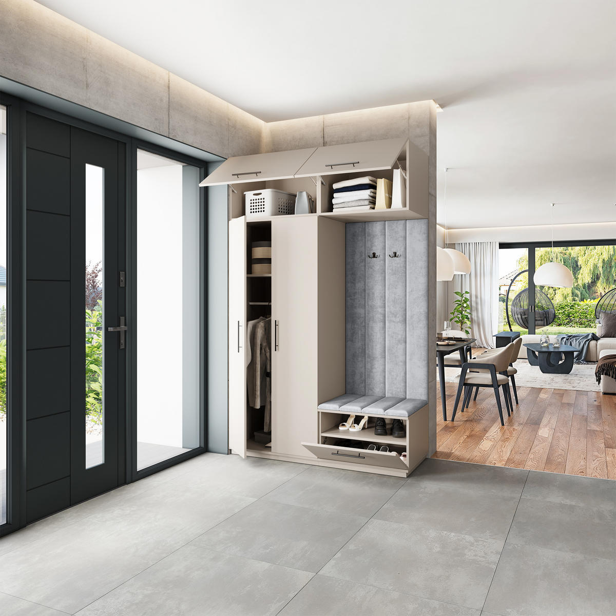 GARDEROBENSCHRANK REMA 150/240/60 cm Modern Kaschmir - Kaschmir, Holzwerkstoff (150/240/60cm) - MASSENO