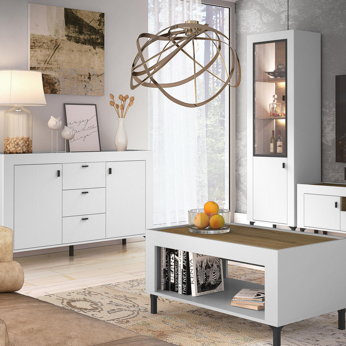 COUCHTISCH Monta 97×56 cm, Weiß - Weiß, Holzwerkstoff (56/97/47cm) - Beautysofa