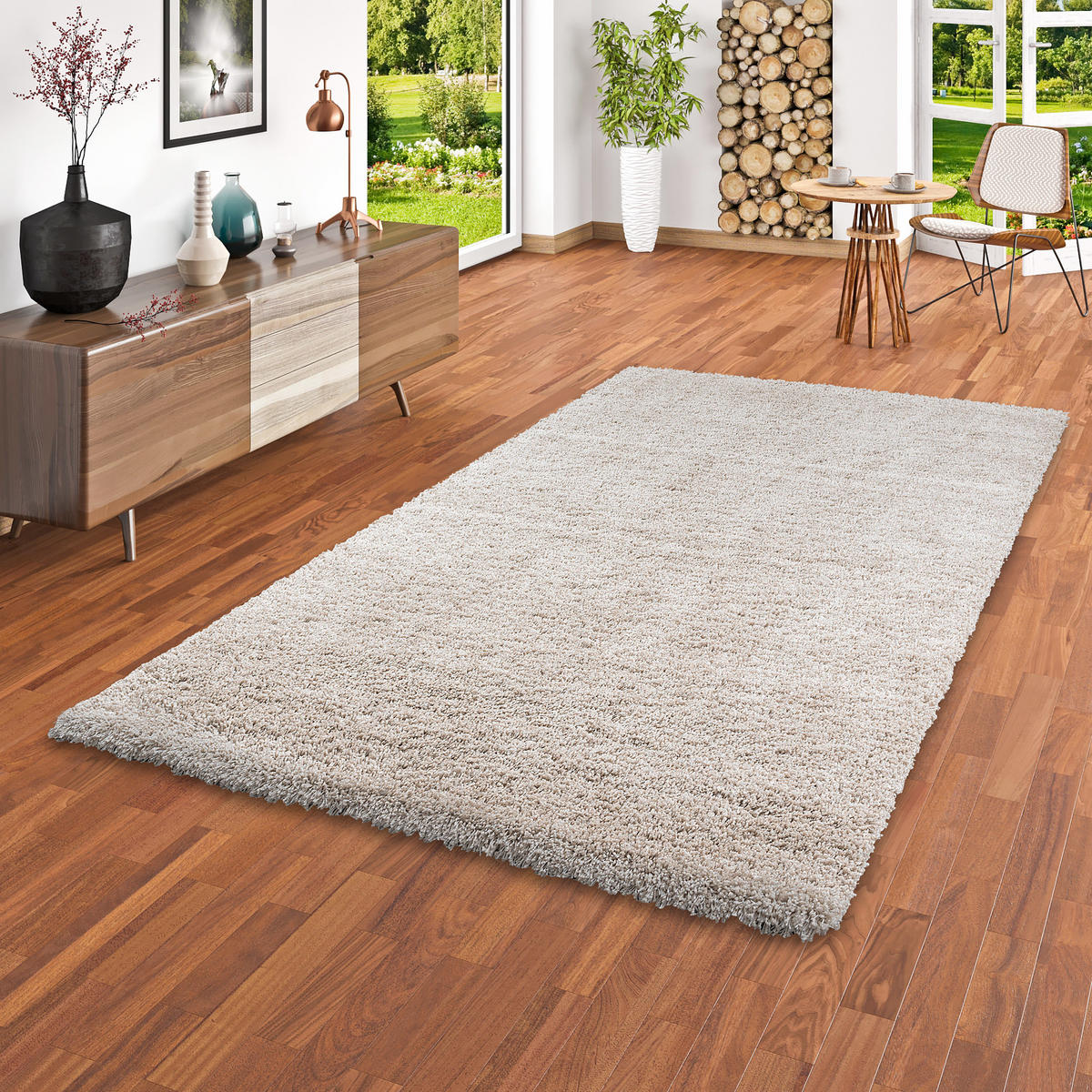 HOCHFLOR LANGFLOR SHAGGY TEPPICH LUXURY - Champagner, Textil (140/200cm) - Pergamon