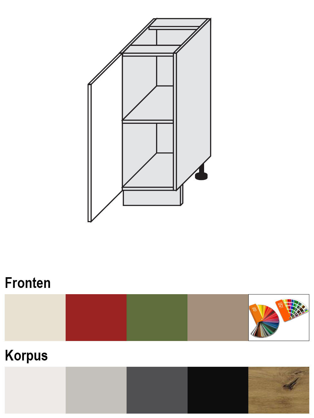 Thumbnail - Feldmann-Wohnen Unterschrank, Graubraun, Eiche Artisan, Holz, 1 Fächer, 30x82x50 cm, Küchen, Küchenmöbel, Küchenschränke...