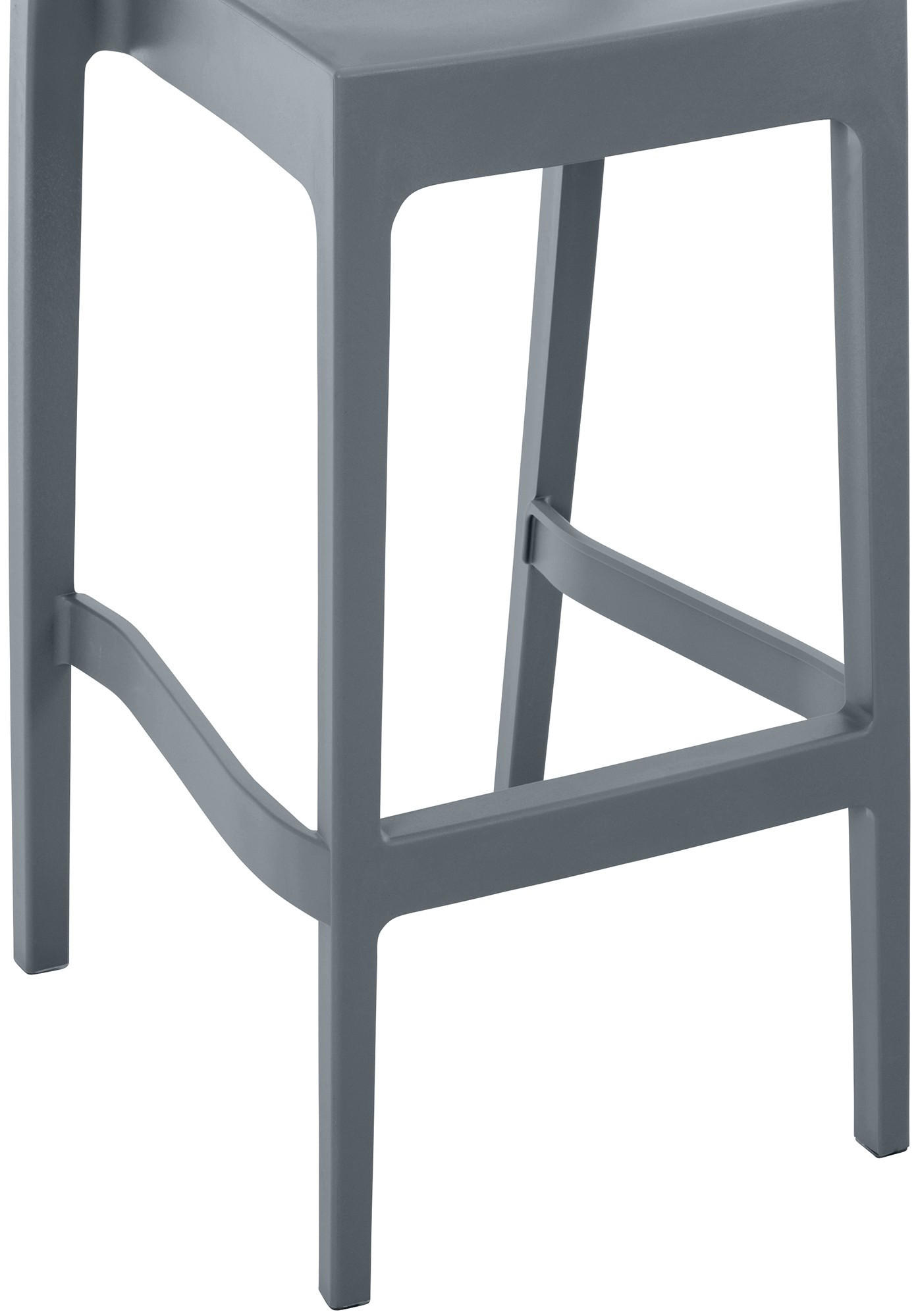 BARHOCKER 2er-Set MIAMI Dunkelgrau Kunststoff - Dunkelgrau, Kunststoff (45/105/51cm) - DELUKE