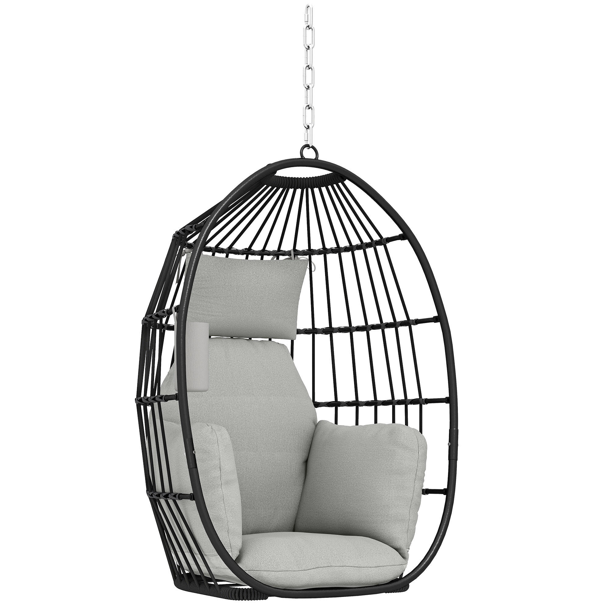HÄNGESESSEL DE-15335 Dunkelgrau - Dunkelgrau, Metall (62/107/75cm) - ComfortXL