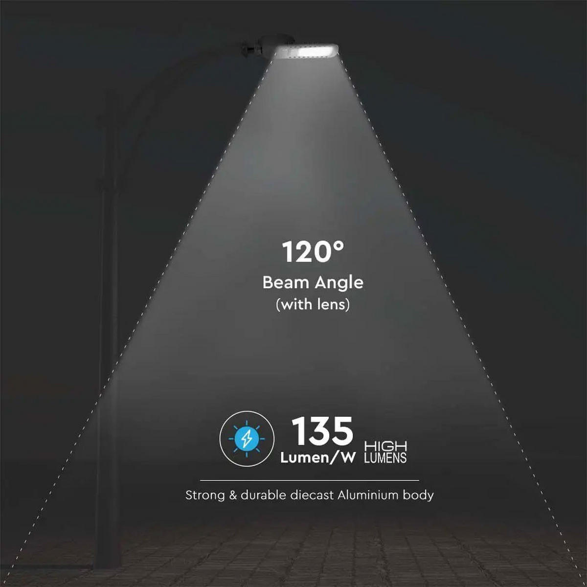 LED STRAHLER Aluminium Grau Slim - Grau, Metall (6.3/16.9/43.4cm)
