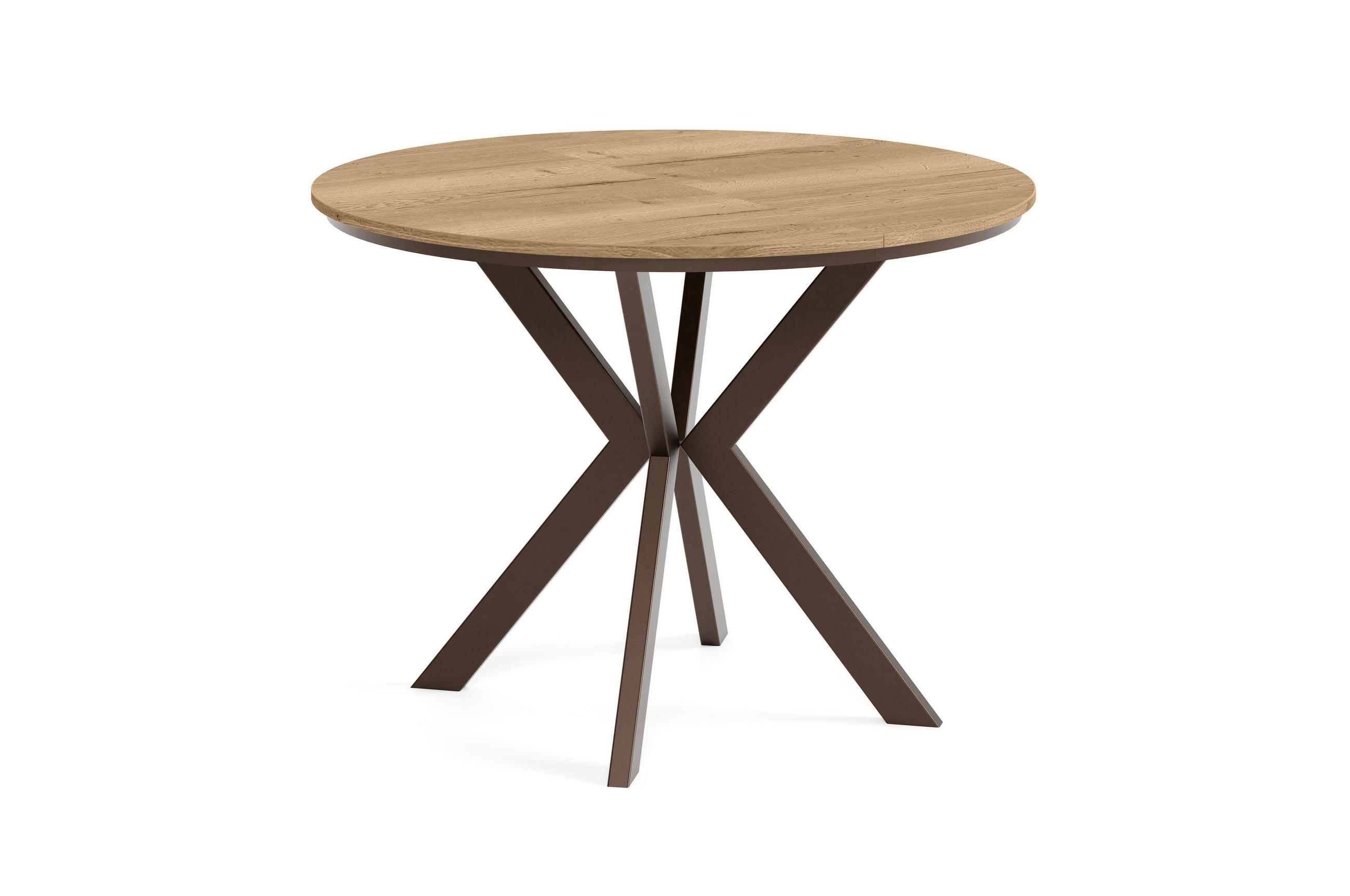 Meblini Esstisch Eiche, Braun 90x76x90 cm