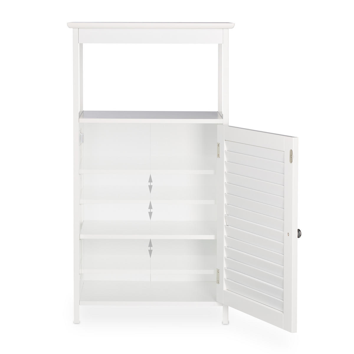 BADSCHRANK - Weiß, Holzwerkstoff (45/83/30cm) - Relaxdays