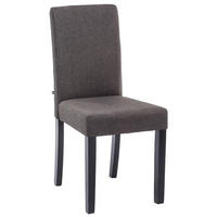 ESSZIMMERSTUHL Ines Stoff, Gestell Holz Schwarz Dunkelgrau - Dunkelgrau/Schwarz, Holz/Textil (41/91/47cm) - TPFLiving