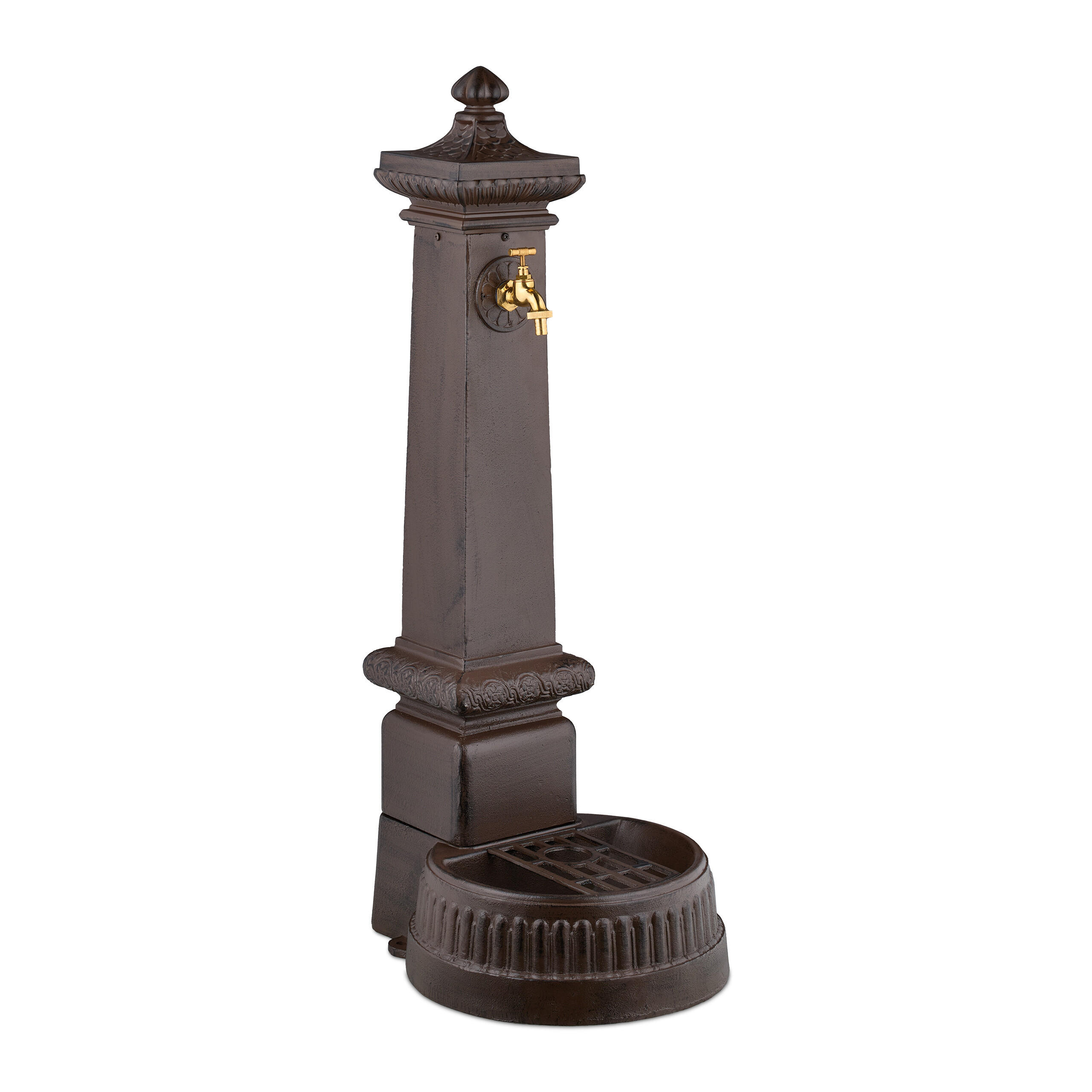 STANDBRUNNEN - Braun, Metall (38/44.5/100cm) - Relaxdays