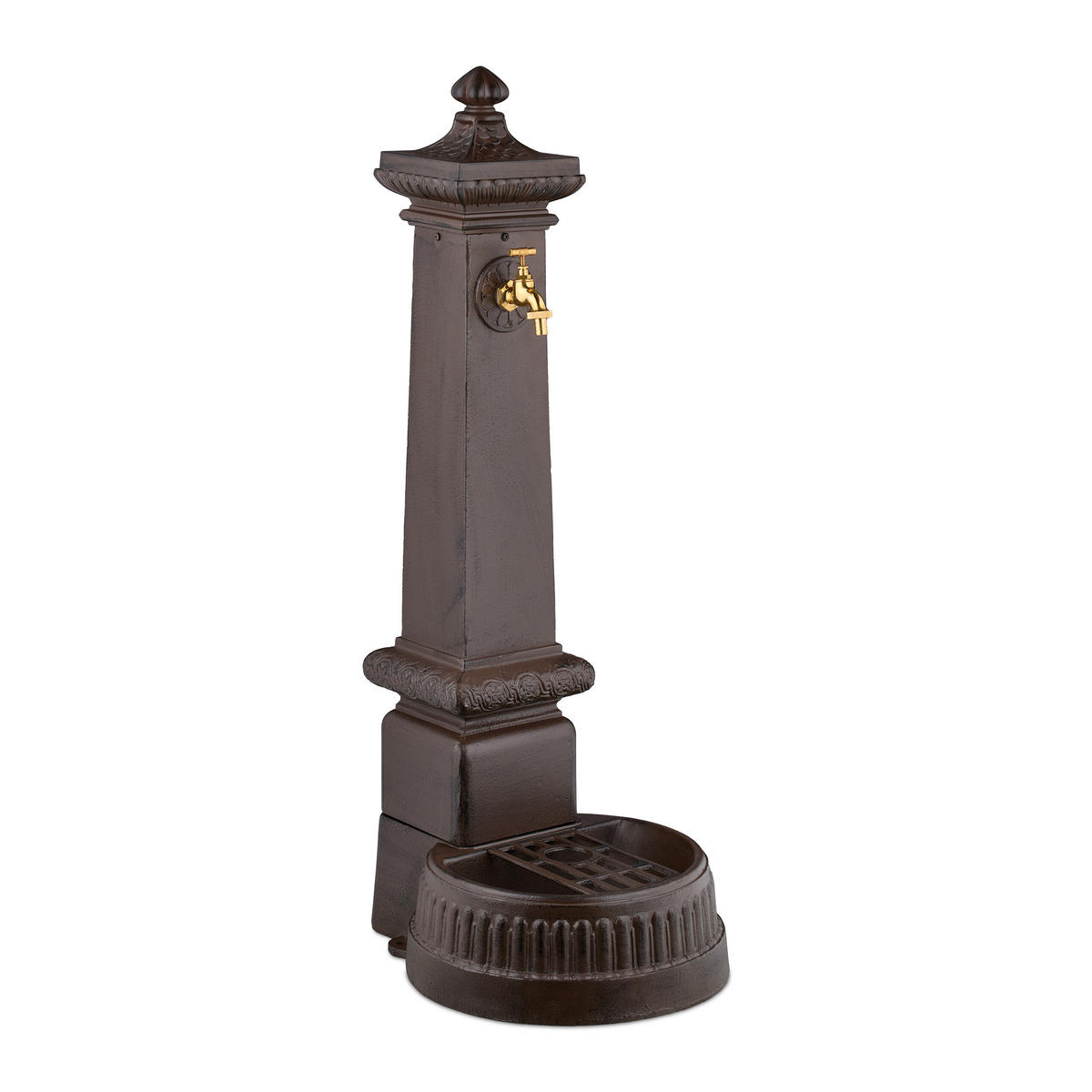STANDBRUNNEN - Braun, Metall (38/44.5/100cm) - Relaxdays