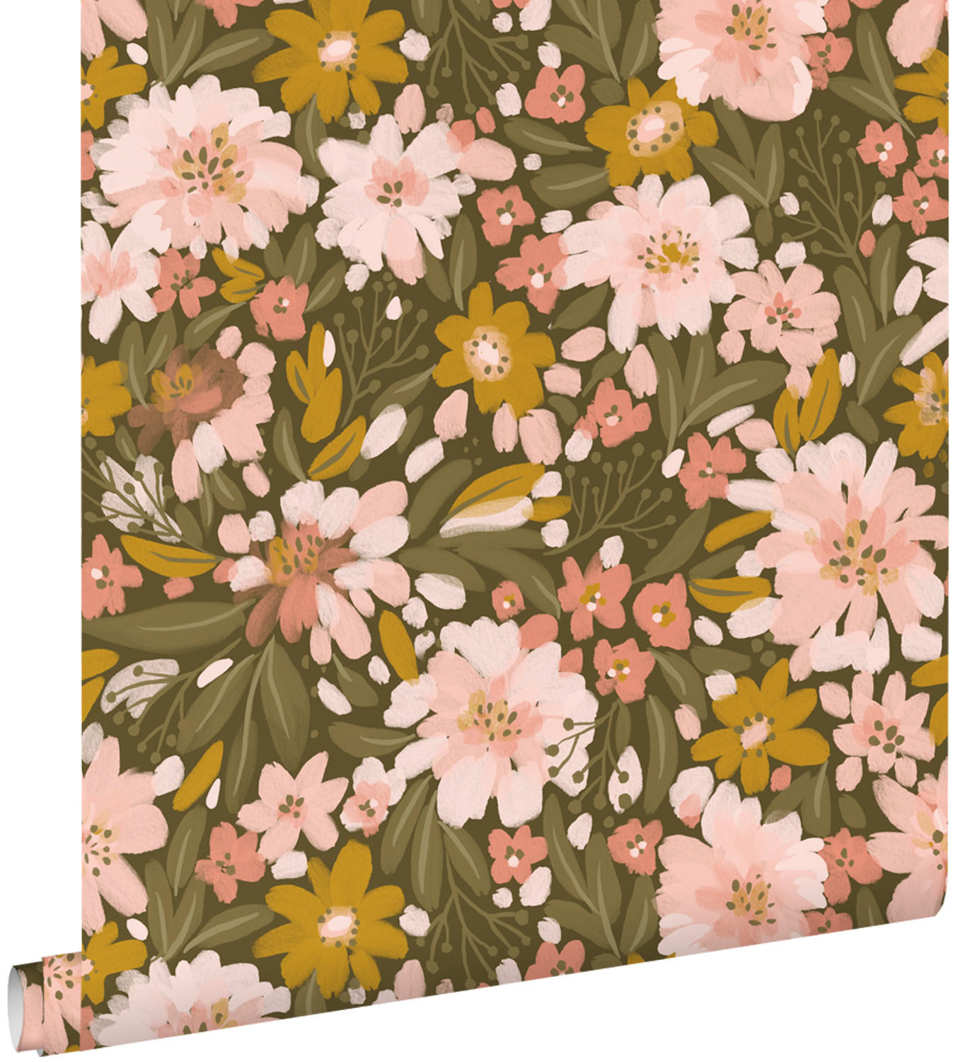 TAPETE Blumen 50 x 900 cm - Grün, Papier (50/900cm) - ESTAhome