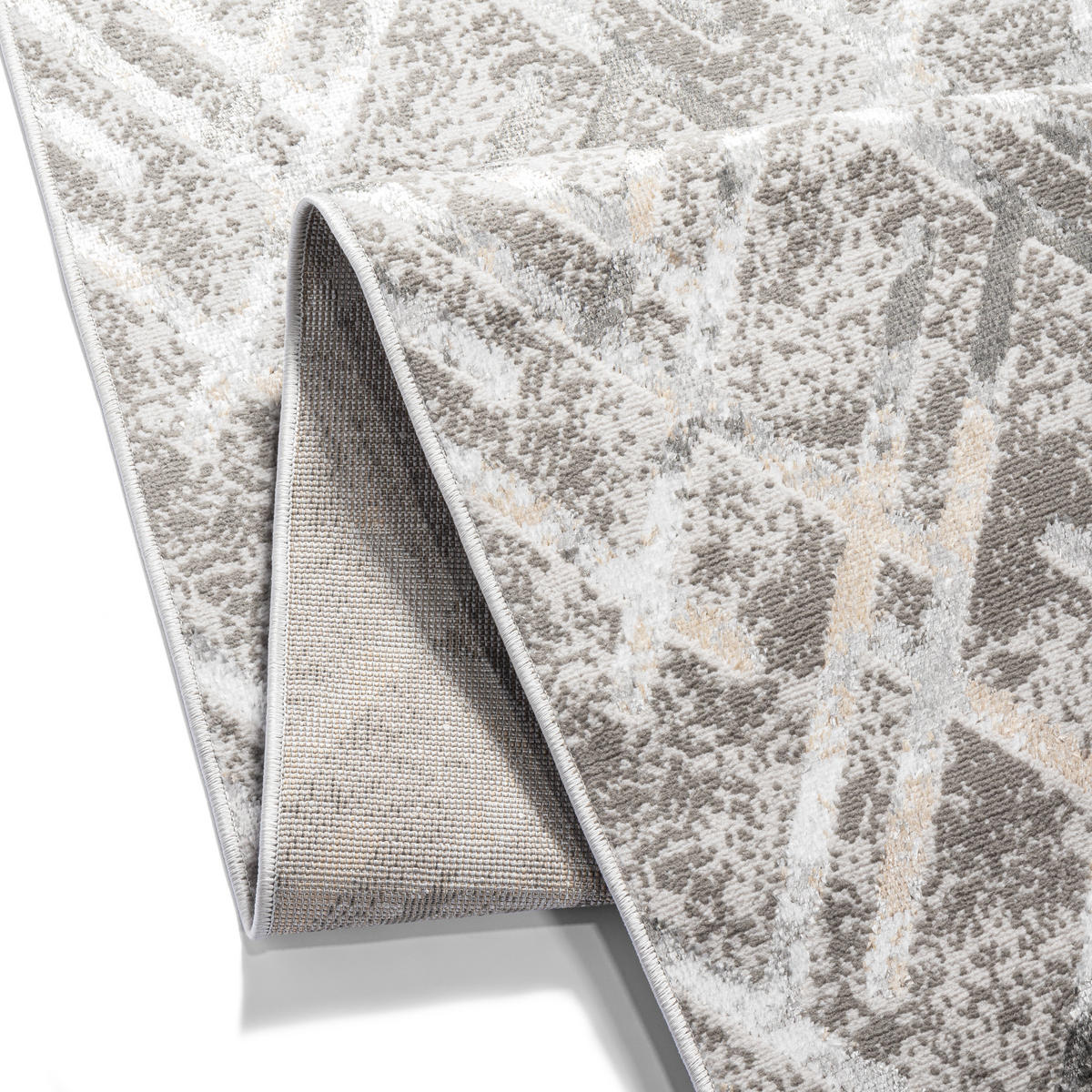 TEPPICHLÄUFER CRYSTAL hellgrau abstrakt 70/200 cm - Hellgrau, Textil (70/200cm) - Tapiso