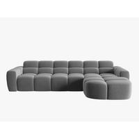 ECKSOFA rechts Lisa aus Samt hellgrau 4 Sitzplätze - Hellgrau, Textil (170/310cm) - Micadoni