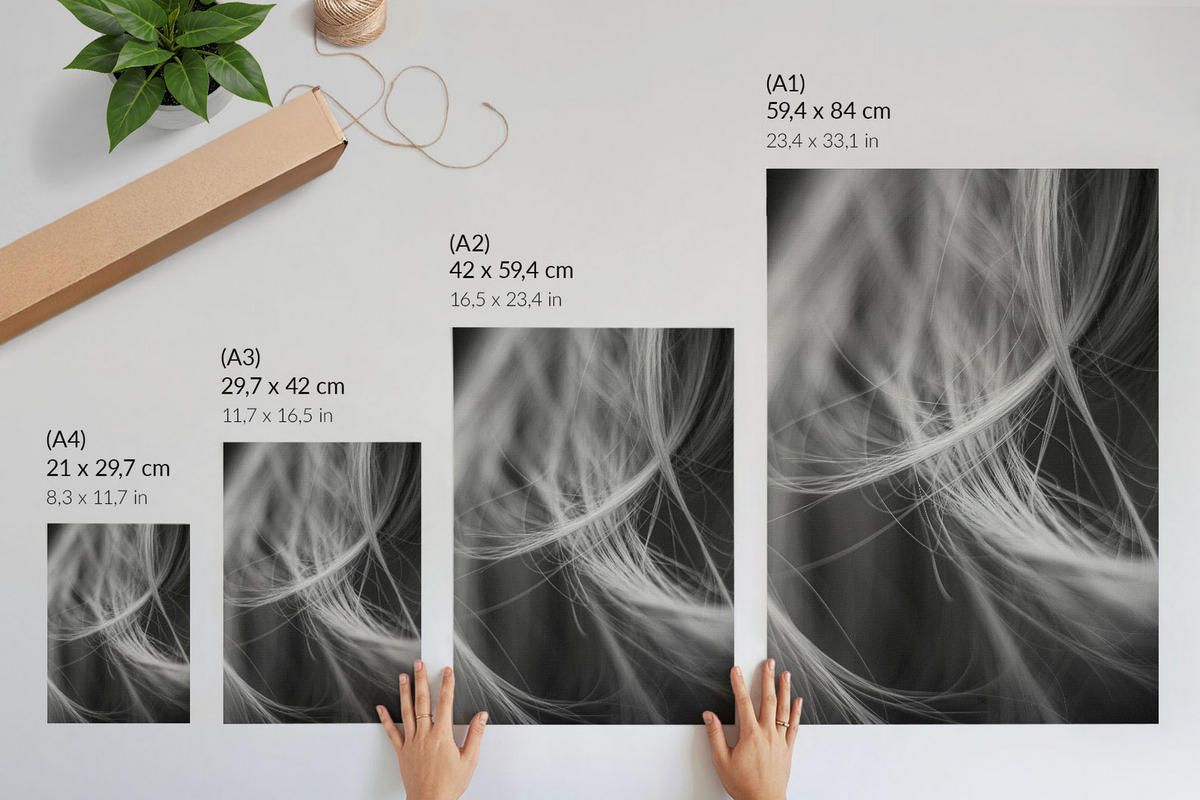 POSTER - 59x84 cm - Pixel - Verfilztes Haar - Weiß, Textil (59/84/0.1cm) - TULUP