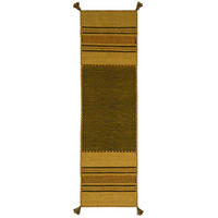 LÄUFER NATUR TEPPICH KELIM NAVARRO - Grün, Textil (70/250cm) - Pergamon