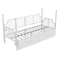 METALLBETT 90/200 cm DE-01407, in Weiß, mit 2 Schubladen und Vintage-Design - Weiß, Metall (90/200cm) - ComfortXL