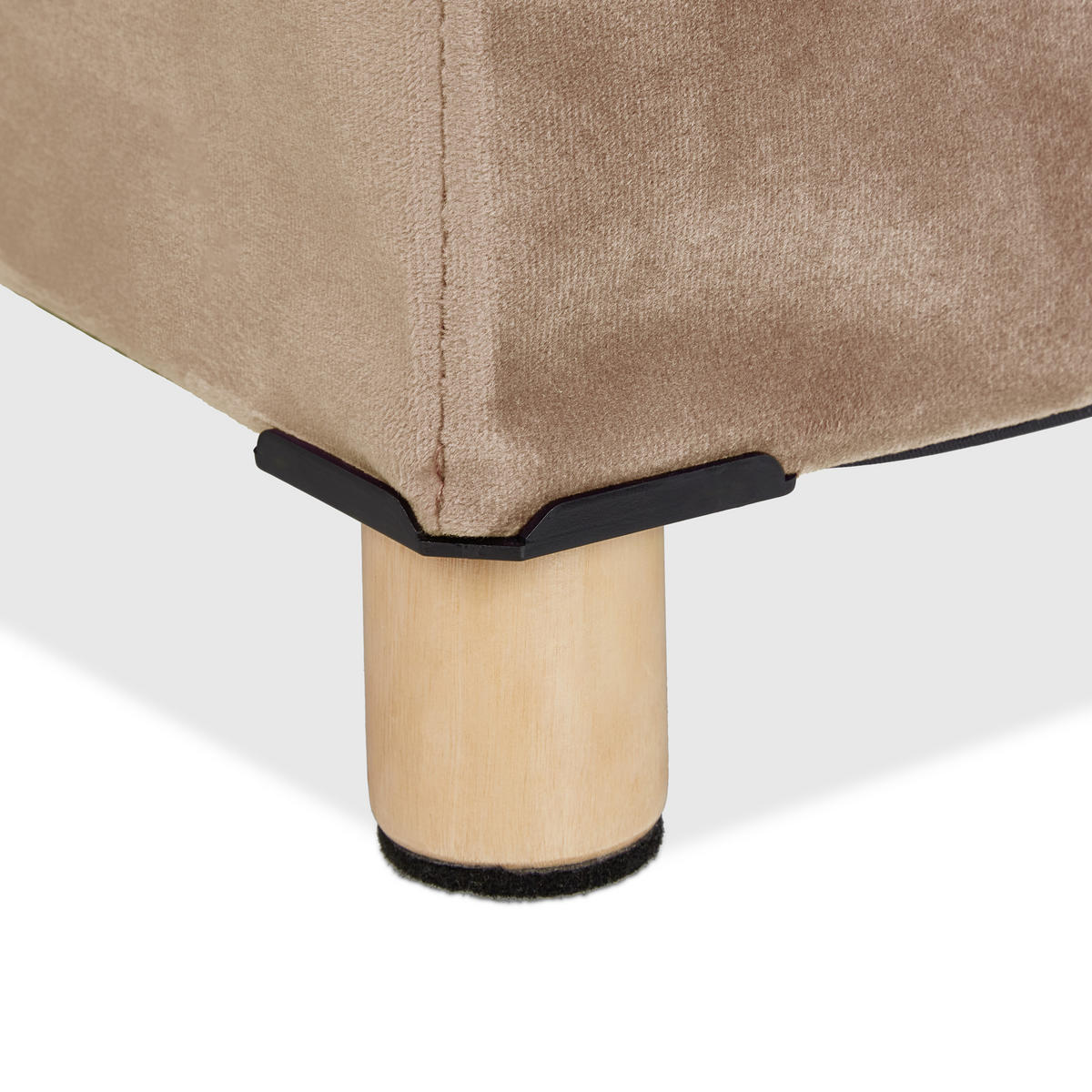 SAMTHOCKER - Creme, Holz/Holzwerkstoff (38/35/38cm) - Relaxdays
