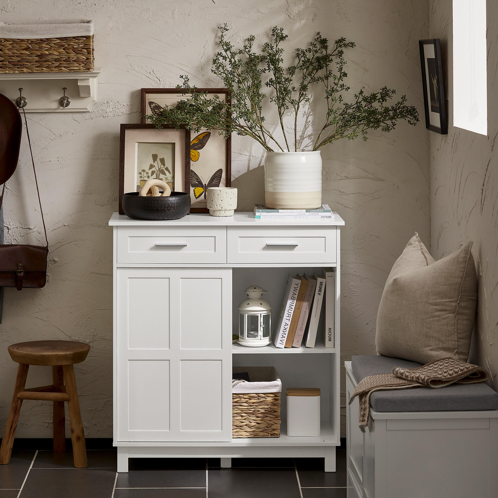 KOMMODE Weiß - Weiß, Holzwerkstoff (80/85/40cm) - SoBuy