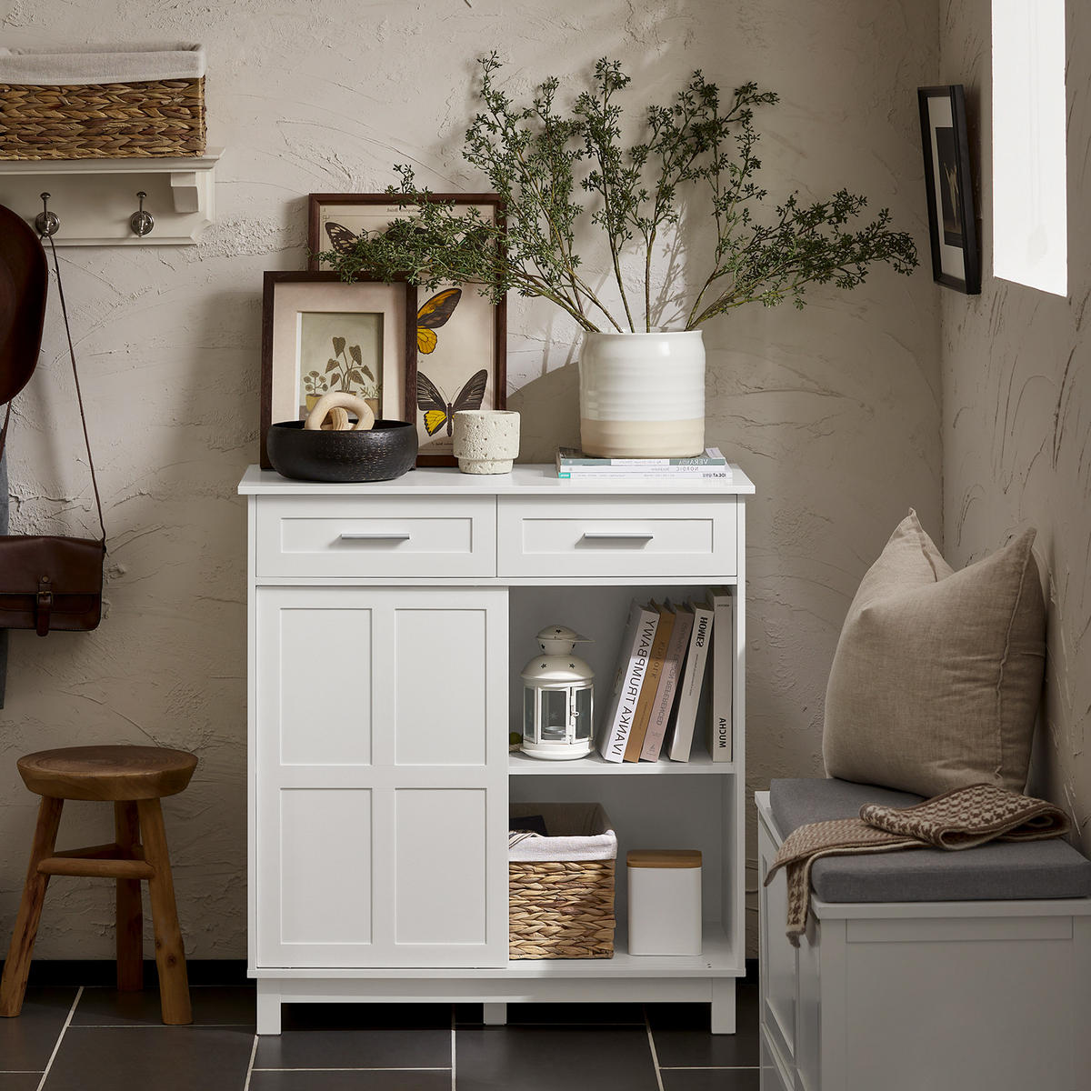 KOMMODE Weiß - Weiß, Holzwerkstoff (80/85/40cm) - SoBuy