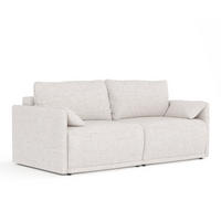 SCHLAFSOFA MIT ECKSOFA-FUNKTION Nappa Beige Webstoff - Beige/Schwarz, Holz/Holzwerkstoff (215/100/112cm) - Maison de Reve