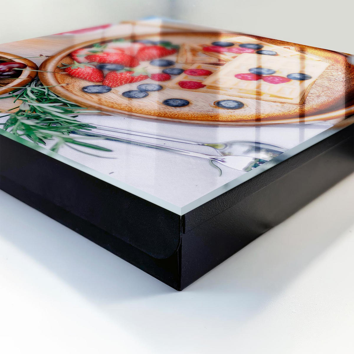 SCHLÜSSELBOX Schwarz 30x30 cm- Türöffnung nach rechts - Obstfrühstück - Braun, Metall (30/30/5cm) - TULUP