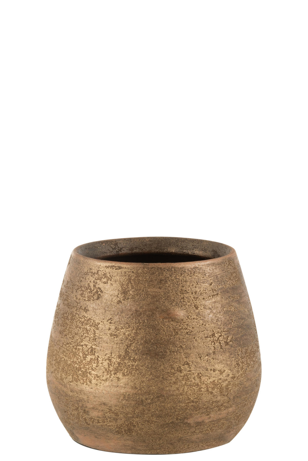 BLUMENTOPF UNREGELMÄßIG - Töpferei - Gold - M - Ø 20 cm - Goldfarben, Keramik (20/18cm) - J-Line
