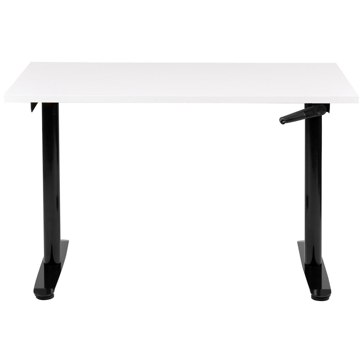SCHREIBTISCH weißschwarz 120/72 cm manuell höhenverstellbar Destin IV - Schwarz/Weiß, Holz (72/120/74cm) - Beliani
