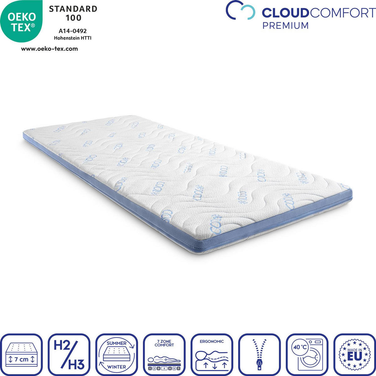 TOPPER Cool 90x200 cm - Weiß, Textil (90/200cm) - CloudComfort