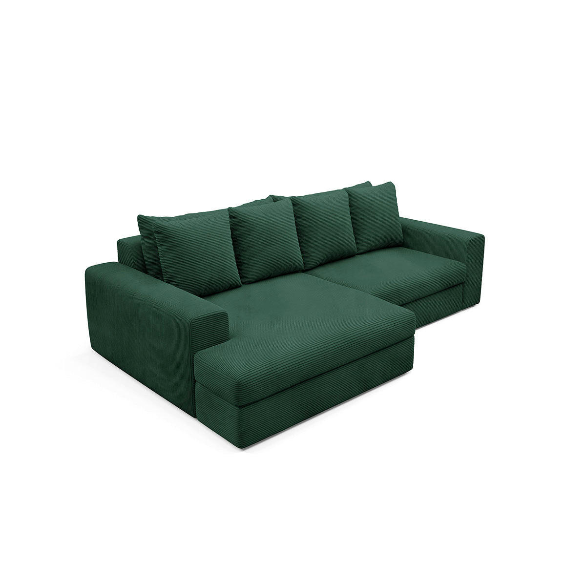 ECKSOFA Paola 3 Sitzplätze Tannengrün - Grün, Holz (272/167cm) - Petits-meubles