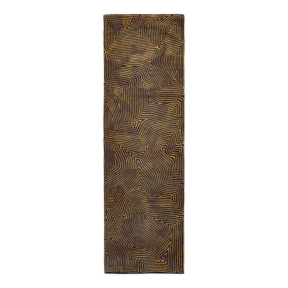 TEPPICH Black Gold Meditation 80/250 cm - Braun, Textil (80/250cm) - Louis De Poortere