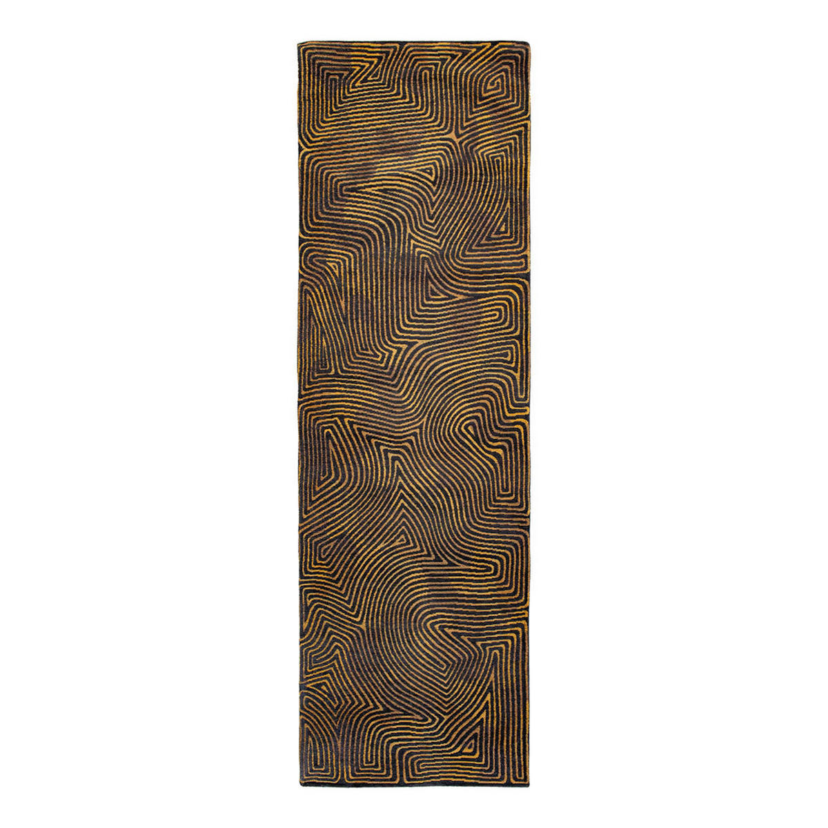 TEPPICH Black Gold Meditation 80/250 cm - Braun, Textil (80/250cm) - Louis De Poortere
