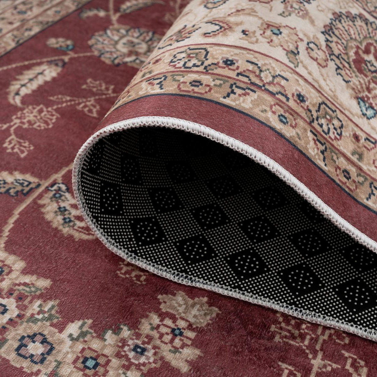 TEPPICH WASCHBAR Verona Matilda Rot - Rot, Textil (191/279cm) - Kukoon Rugs