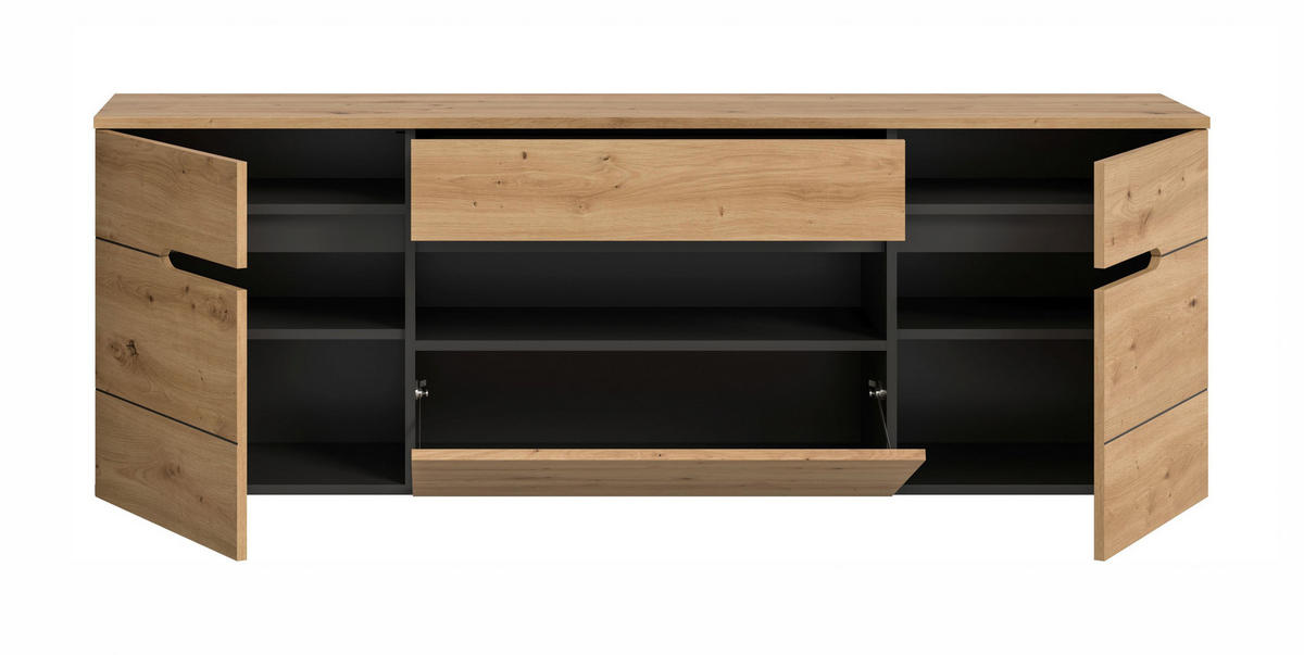 GARDEROBENSCHRANK HÄNGEND Canu Artisan 176/37/60 cm - Grau, Holzwerkstoff (176/60/37cm) - Xonox