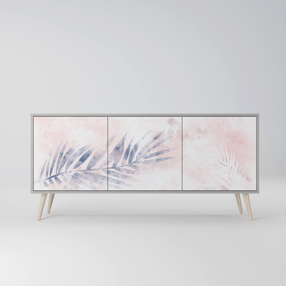 SIDEBOARD TIMELESS FLOAT, Eicheneffekt, 164,5x42x77,5 cm, 3 Türen - Eichefarben/Buchefarben, Holzwerkstoff/Buchenholz (164.5/77.5/42cm) - SpaceRebels