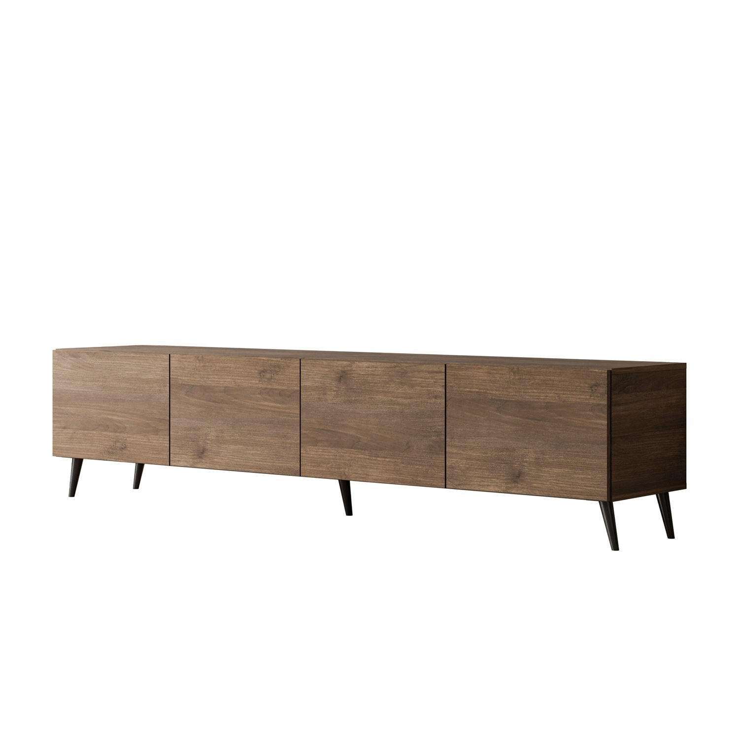 TV-UNIT COLGANTE in Nussbaum, 200 cm, auf hohen Füßen LED - Nussbaumfarben, Holzwerkstoff (200/49/40cm) - Lookway