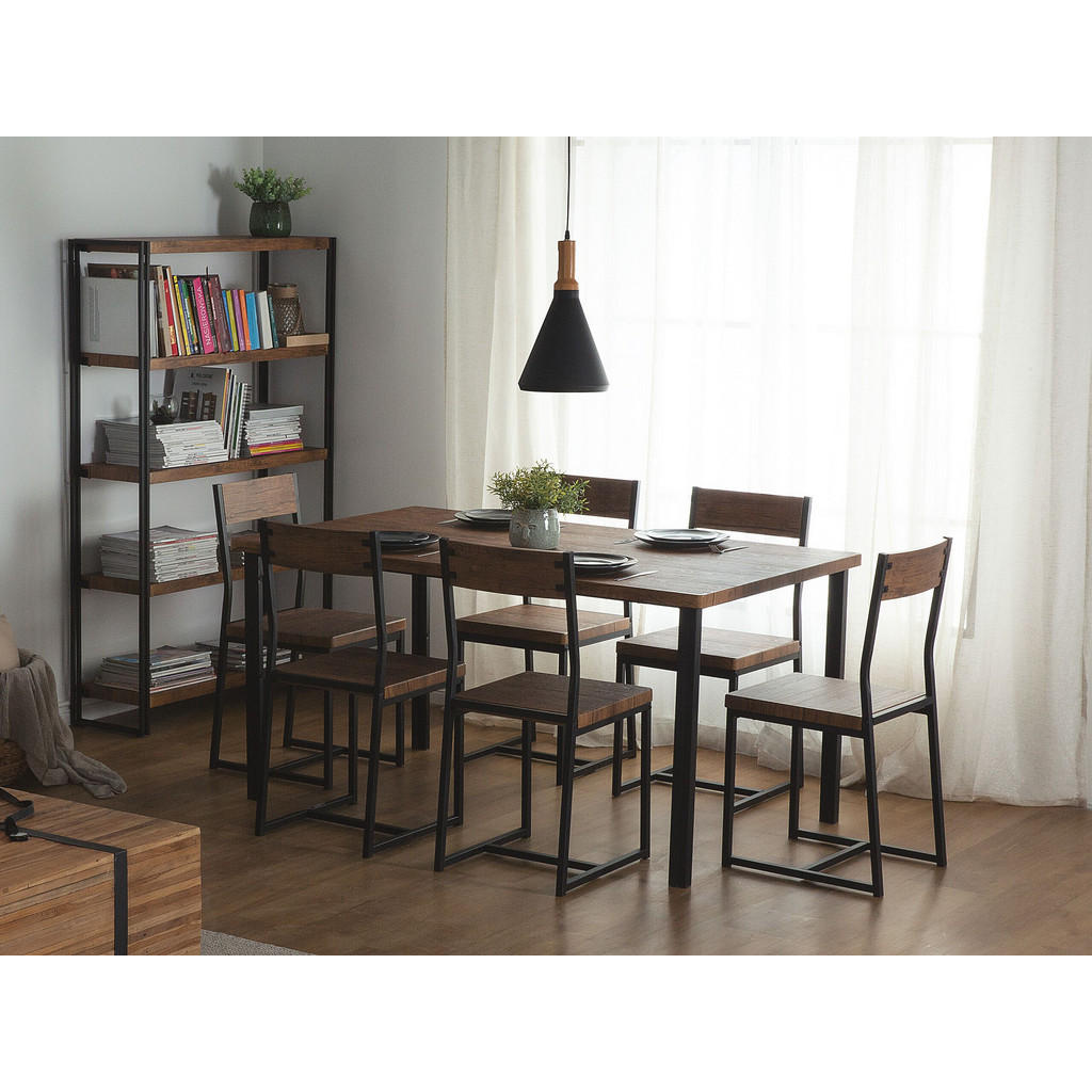 Thumbnail - Beliani Esszimmerstuhl-Set, Dunkelbraun, Holzwerkstoff, 1-Sitzer, 38x86x42 cm, Esszimmer, Stühle, Esszimmerstühle, Vierf...