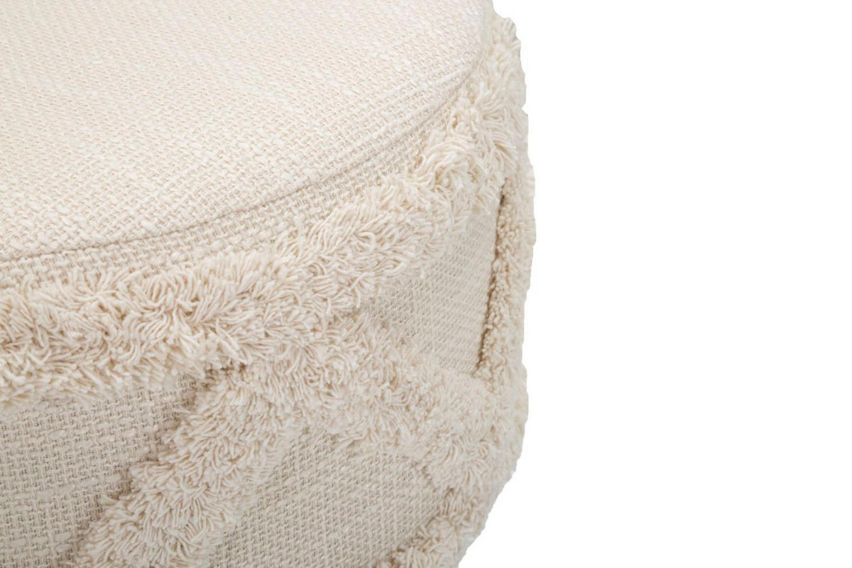 HOCKER im Boho-Stil 32/32/41 cm - Beige, Holz (32/41/32cm) - Mauro Ferretti
