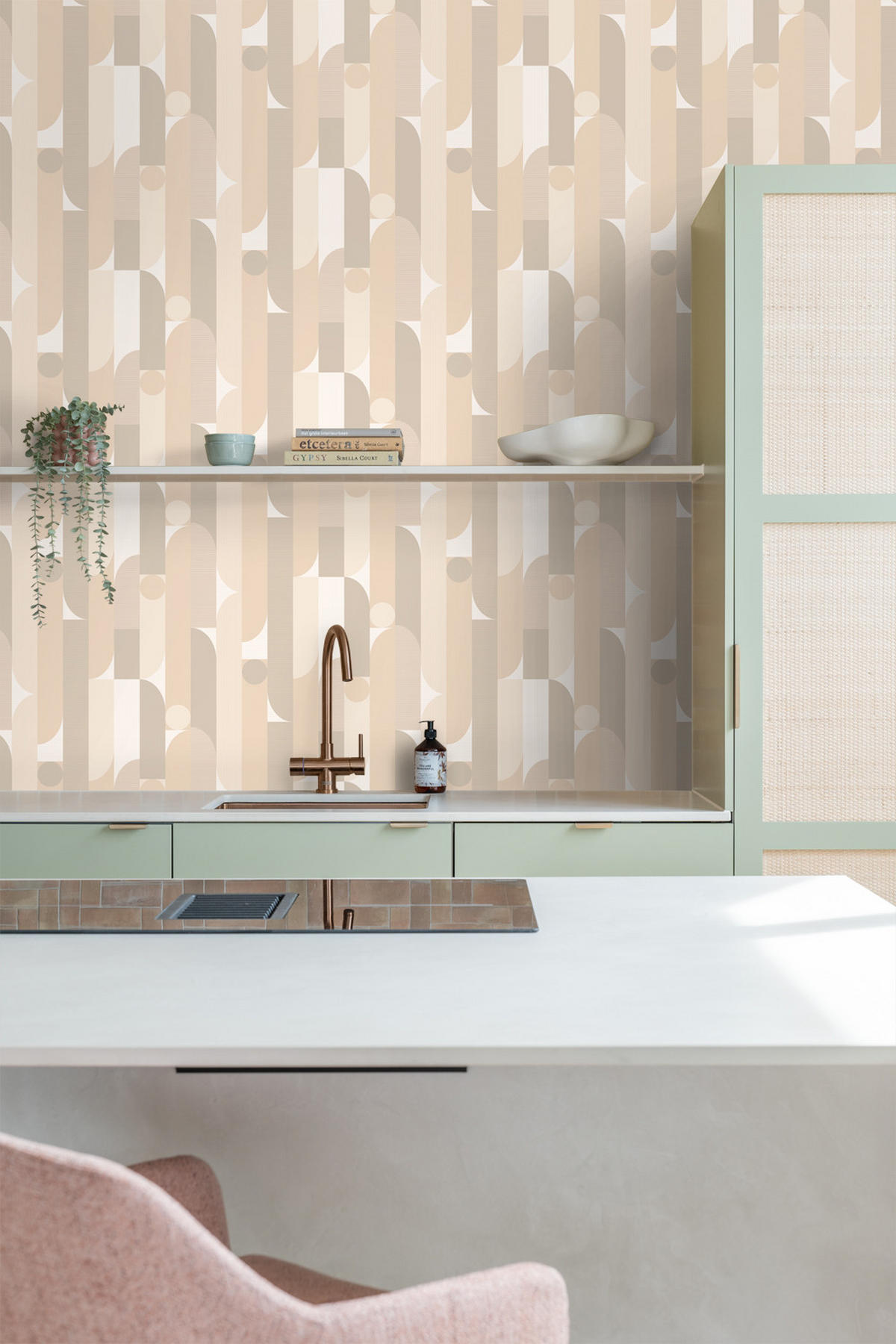 TAPETE geometrische Formen 50 x 900 cm - Beige, Papier (50/900cm) - ESTAhome