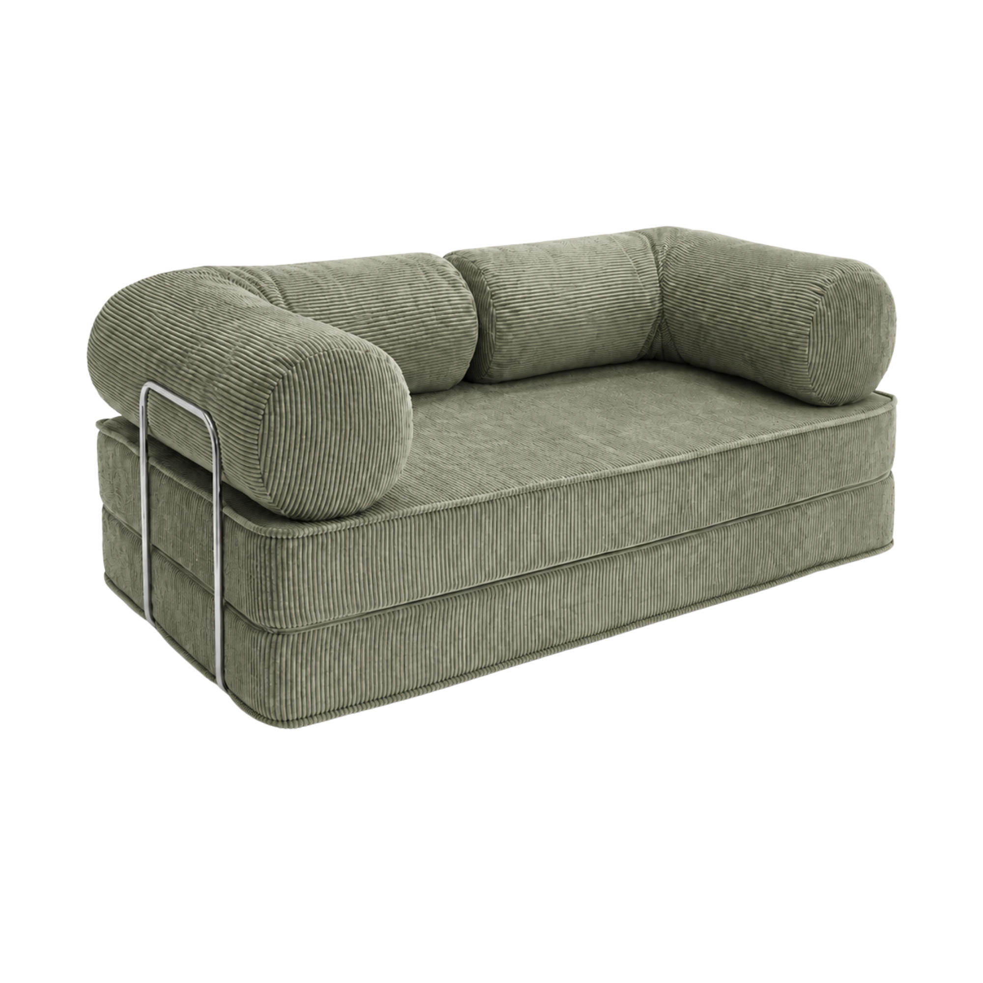 DESIGN Sofa aus Premium Stoff im zeitgenössischen Stil Olivgrün - Olivgrün, Textil (200/70/100cm) - SURB