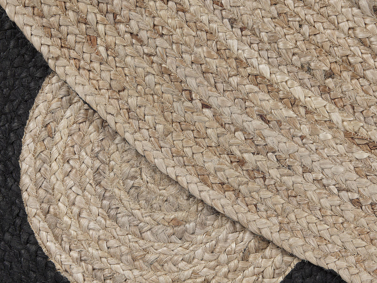 TEPPICH geflochten Kullar 140/140 cm - Beige, Naturmaterialien (140/140cm) - Beliani
