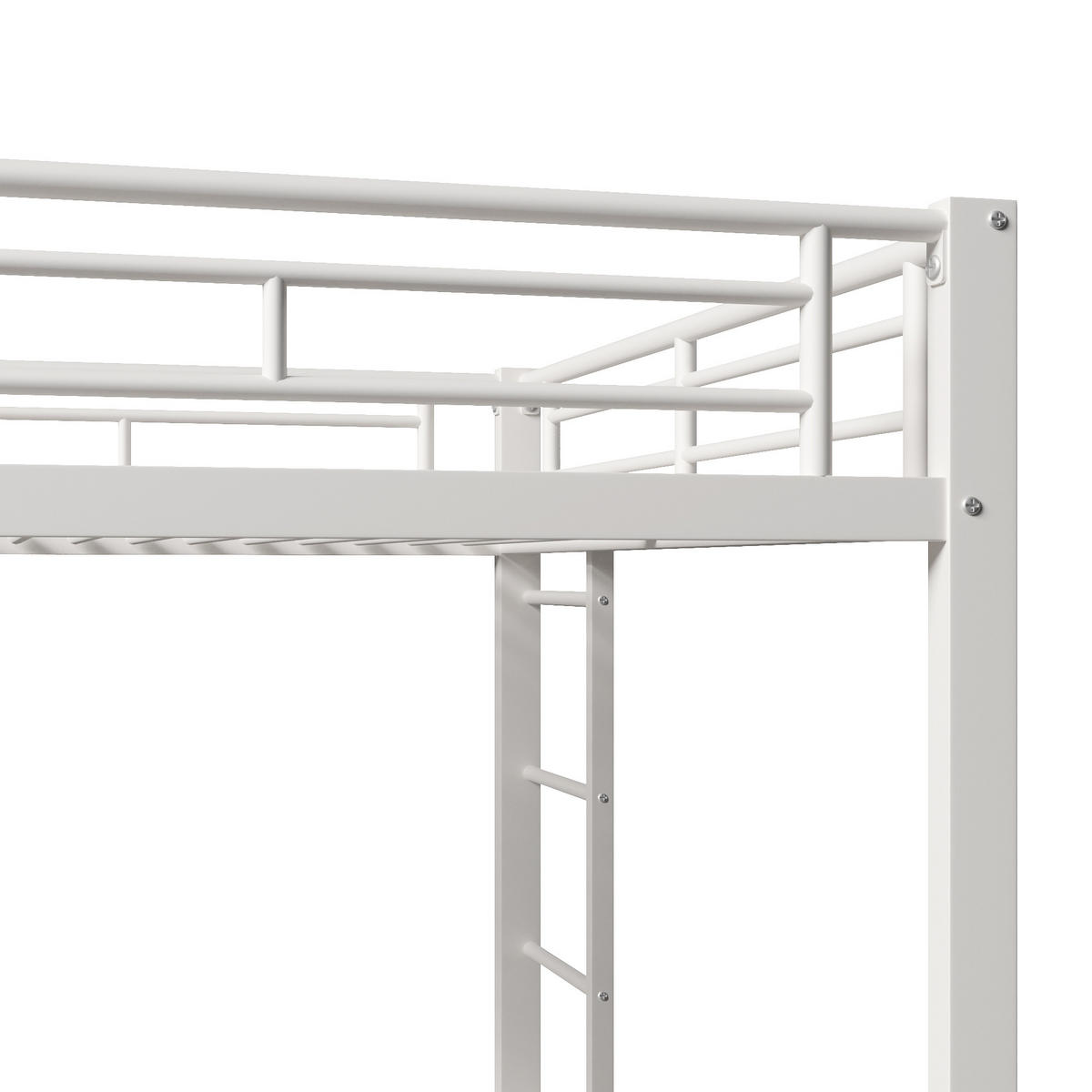 ETAGENBETT mit Ausziehbett Eisenrahmen Weiß - Weiß, Metall (140/200cm) - ComfortXL