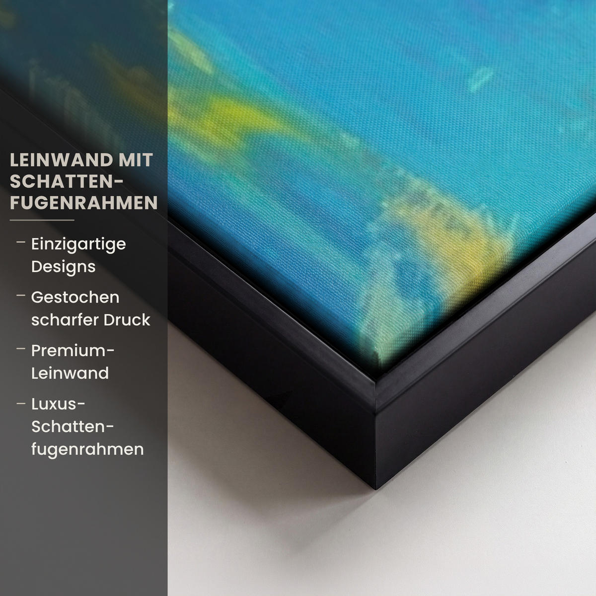 LEINWAND Bilder mit Rahmen - Frida Kahlo - Frau - Gelb - Blau - Blumen - 90x140 - Gelb, Textil (90/140cm) - MuchoWow