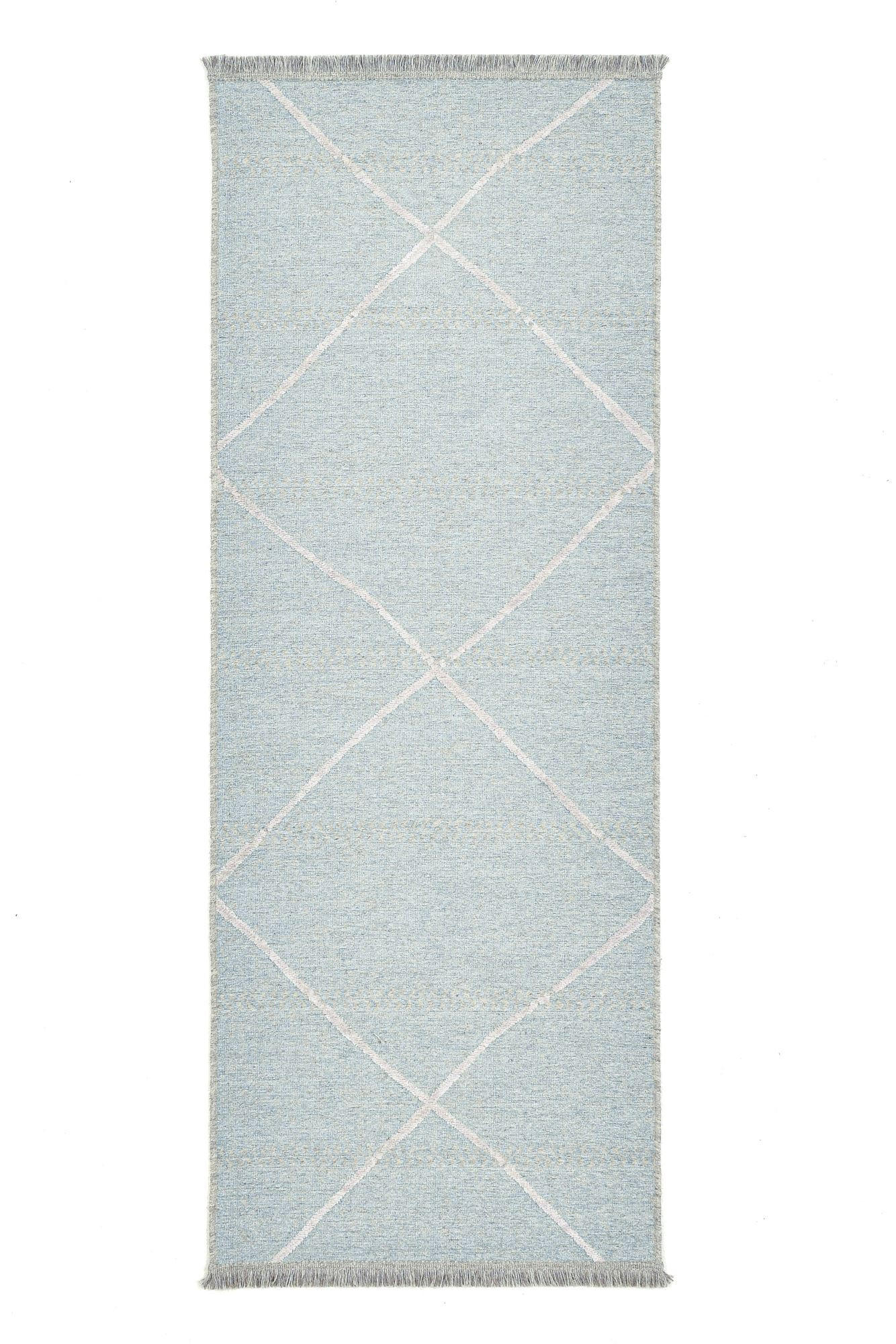 FLACHWEBTEPPICH Braderup 80x200 cm - Hellblau, Textil (80/200cm) - Sansibar SYLT